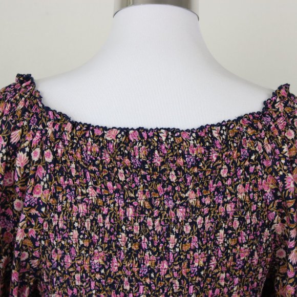 🛑SOLD🛑 NWT Old Navy Floral Puff Sleeve Round Neck Peplum Top Size Large - Picture 7 of 10